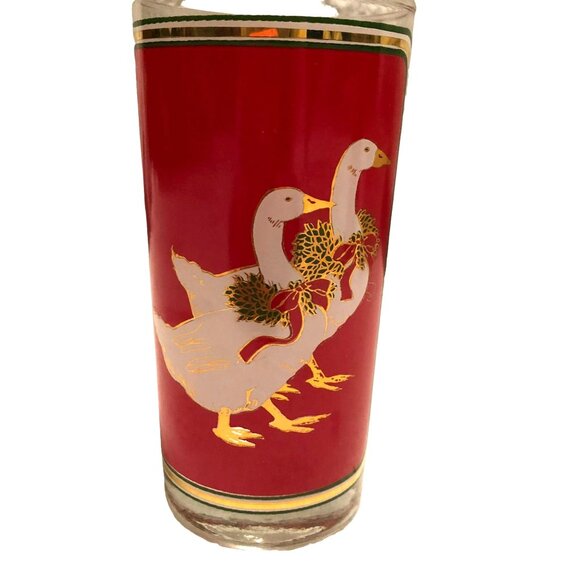 Culver Highball Glasses Ducks 22k Gold Trim Paint Shammed Set of 4 Original Box - Picture 6 of 6